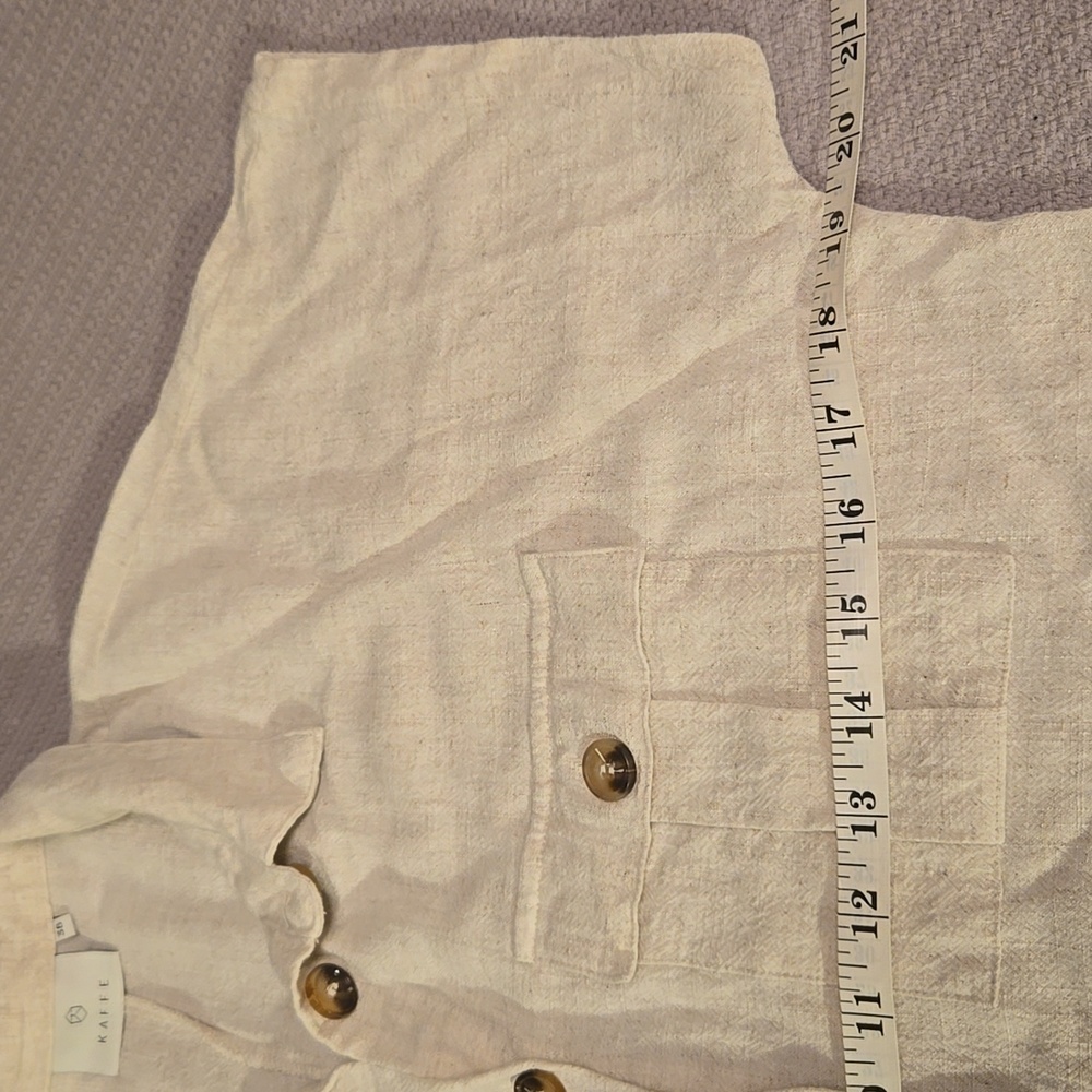 🌟 KAFFE Gorgeous unique belted shirt dress in linen color US 6 Euro 38 - Picture 5 of 13